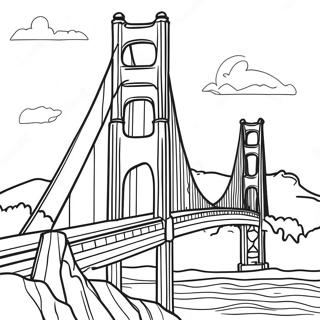 Golden Gate Bridge At Sunset Coloring Page 39664-31706