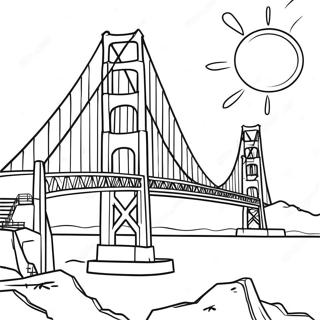 Golden Gate Bridge At Sunset Coloring Page 39664-31707