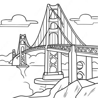 Golden Gate Bridge At Sunset Coloring Page 39664-31708