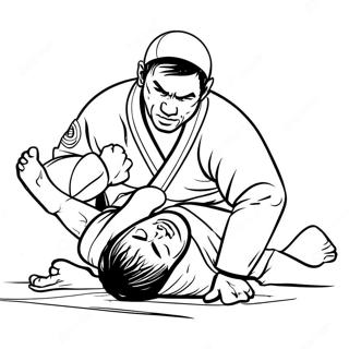 Jiu Jitsu Fighter In Action Coloring Page 39674-31715