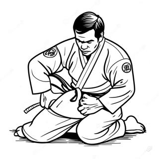 Jiu Jitsu Fighter In Action Coloring Page 39674-31716