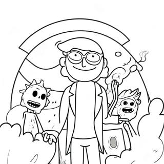 Stoner Rick And Morty Trippy Coloring Page 39713-31748