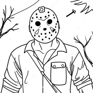 Friday The 13th Scary Jason Coloring Page 39763-31782