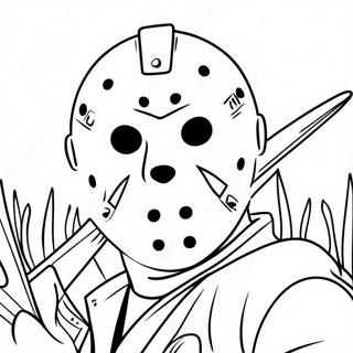 Friday The 13th Scary Jason Coloring Page 39763-31783