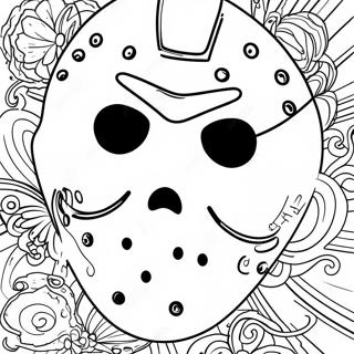 Creepy Jason Mask Coloring Page 39764-31786