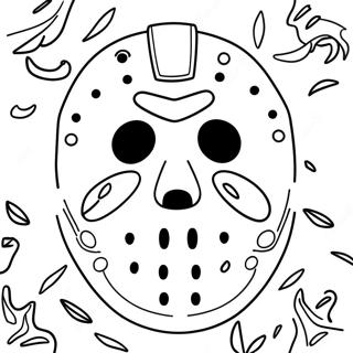 Creepy Jason Mask Coloring Page 39764-31788