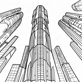 Futuristic Skyscraper Coloring Page 39794-31810