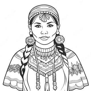 Traditional Cherokee Dress Coloring Page 39814-31822