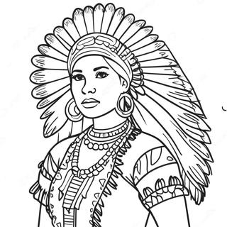 Traditional Cherokee Dress Coloring Page 39814-31824