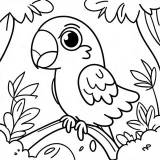 Colorful Parrot In The Rainforest Coloring Page 39824-31833