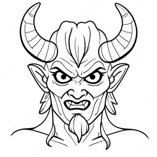 Eerie Demon With Horns Coloring Page 39854-31857