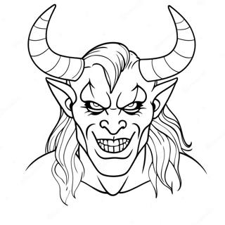 Eerie Demon With Horns Coloring Page 39854-31858