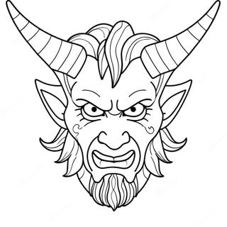 Eerie Demon With Horns Coloring Page 39854-31860