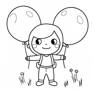 Aaron With Colorful Balloons Coloring Page 39874-31875