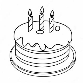 Colorful Birthday Cake Coloring Page 39894-31889