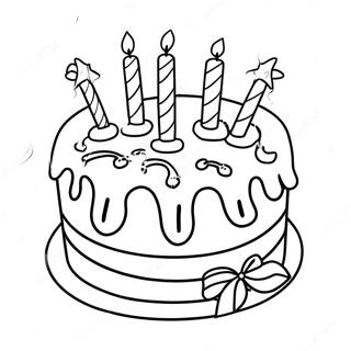 Colorful Birthday Cake Coloring Page 39894-31891