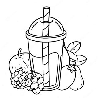 Colorful Fruit Smoothie Coloring Page 39914-31908