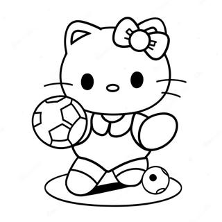 Hello Kitty Soccer Coloring Pages