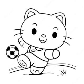 Hello Kitty Soccer Coloring Pages