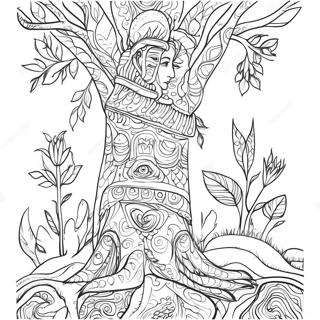 Amate Bark Painting Traditional Scene Coloring Page 39943-31926