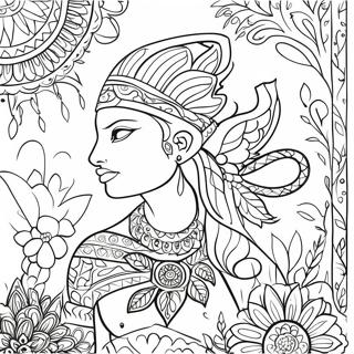 Amate Bark Painting Traditional Scene Coloring Page 39943-31928