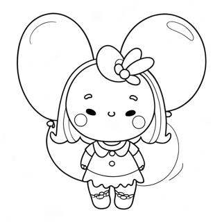 Cute Kissy Missy With Balloons Coloring Page 3997-3230