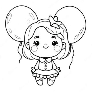 Cute Kissy Missy With Balloons Coloring Page 3997-3232