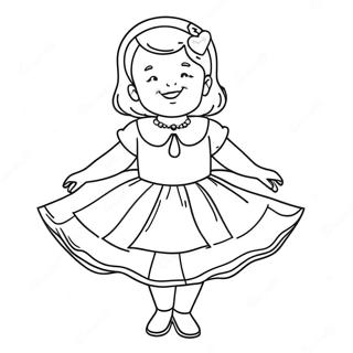 Betty In A Cheerful Dress Coloring Page 39984-31960