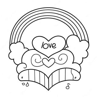 Colorful Love Is Love Rainbow Coloring Page 40004-31970