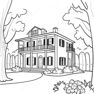 Charming Mississippi Plantation Coloring Page 40064-32015