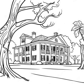 Charming Mississippi Plantation Coloring Page 40064-32016