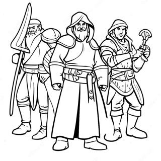 Dnd Adventurer Party Coloring Page 4007-3237