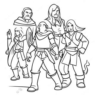 Dnd Adventurer Party Coloring Page 4007-3238