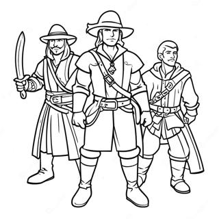 Dnd Adventurer Party Coloring Page 4007-3240