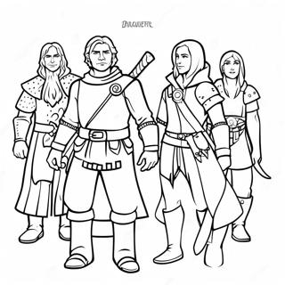 Dnd Adventurer Party Coloring Page 4007-3317