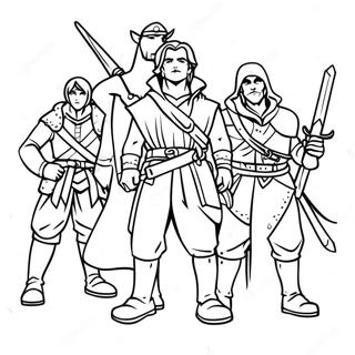 Dnd Adventurer Party Coloring Page 4007-3318