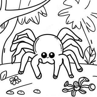 Colorful Tarantula In Jungle Coloring Page 40094-32043