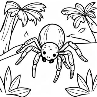 Colorful Tarantula In Jungle Coloring Page 40094-32044