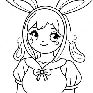 Anime Bunny Girl With Cute Ears Coloring Page 40173-32100