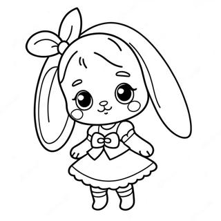 Chibi Anime Bunny Girl In A Dress Coloring Page 40174-32106