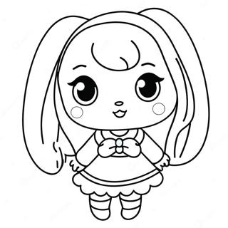 Chibi Anime Bunny Girl In A Dress Coloring Page 40174-32107