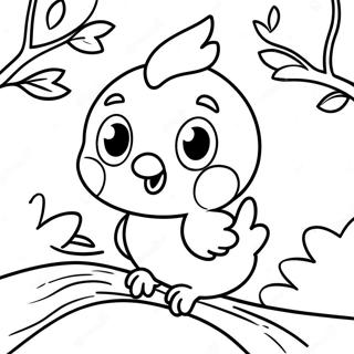 Cute Tweety Bird Sitting On A Branch Coloring Page 4017-3329