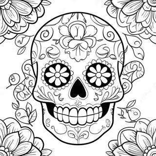 Day Of The Dead Sugar Skull Coloring Page 401-318