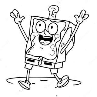 Spongebob Squarepants In A Funny Pose Coloring Page 40204-32130