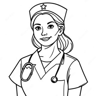 Nurse In Scrubs Coloring Page 40213-32136