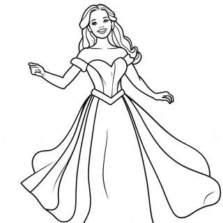 Elegant Princess Bride In A Flowing Gown Coloring Page 40224-32141