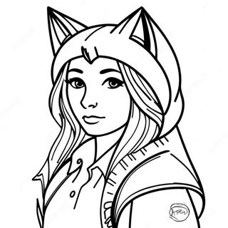 Fox Girl Coloring Page 40253-32167