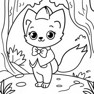 Cute Fox Girl In A Forest Coloring Page 40254-32169