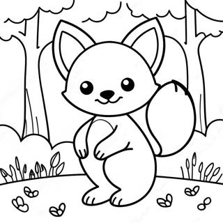 Cute Fox Girl In A Forest Coloring Page 40254-32170