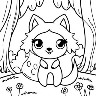 Cute Fox Girl In A Forest Coloring Page 40254-32171